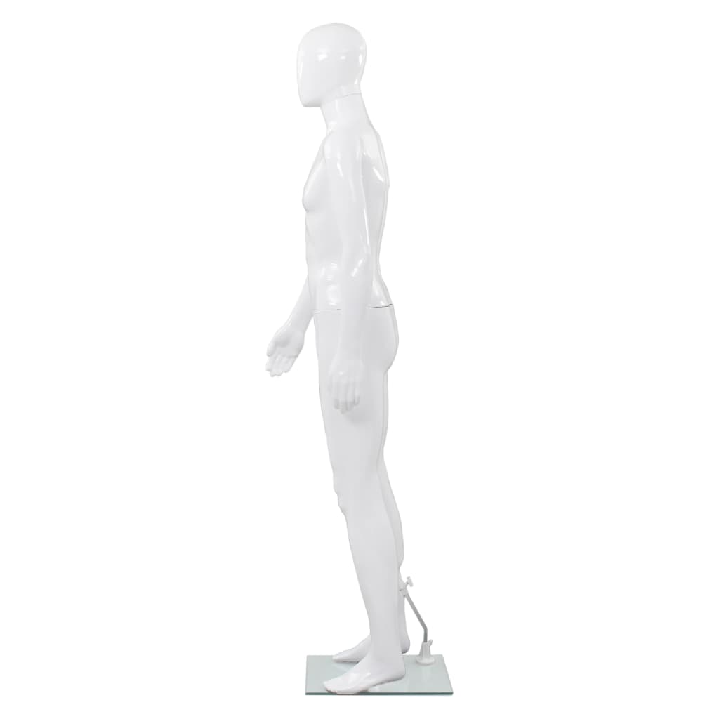 Mannequin Homme Corps Complet Base Verre Brillant 185 Cm