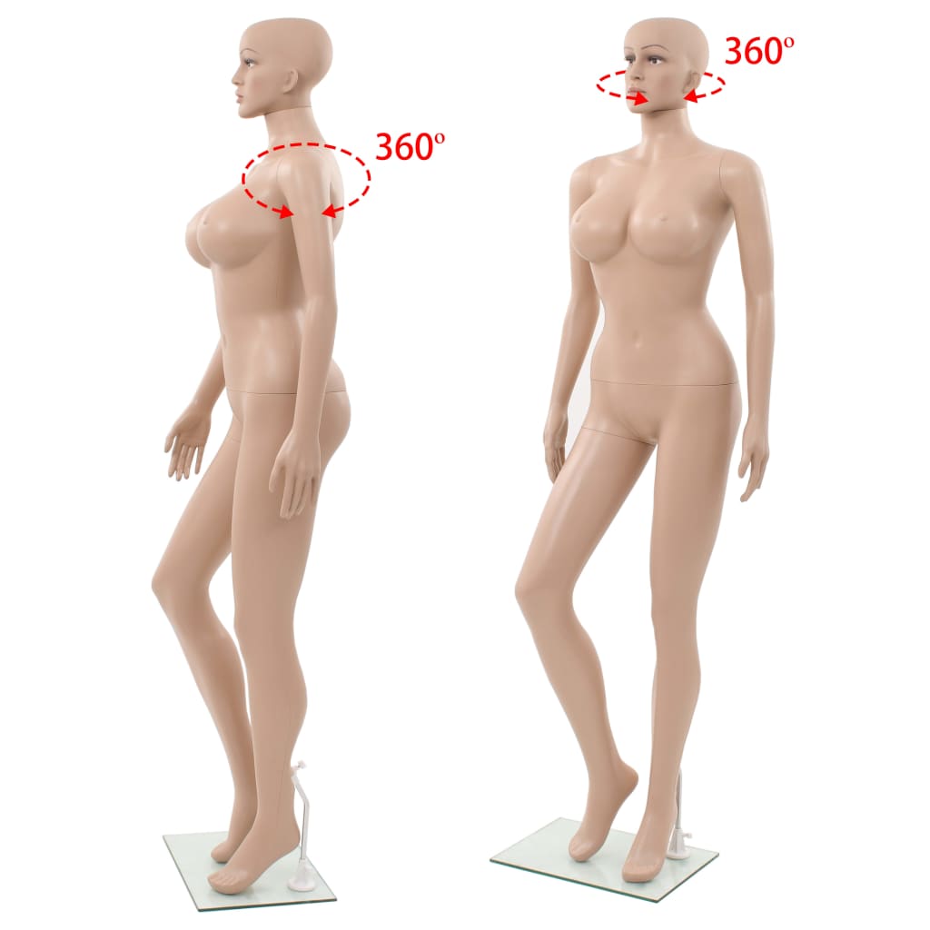 Mannequin Femme Sexy Avec Base En Verre Beige 180 Cm