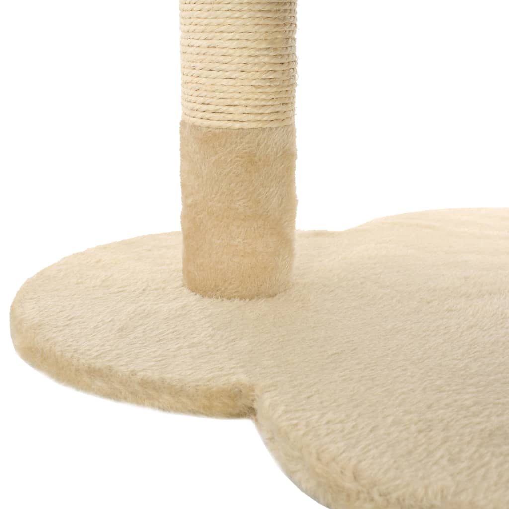 Arbre À Chat Avec Griffoir En Sisal 50 Cm Beige Et Marron