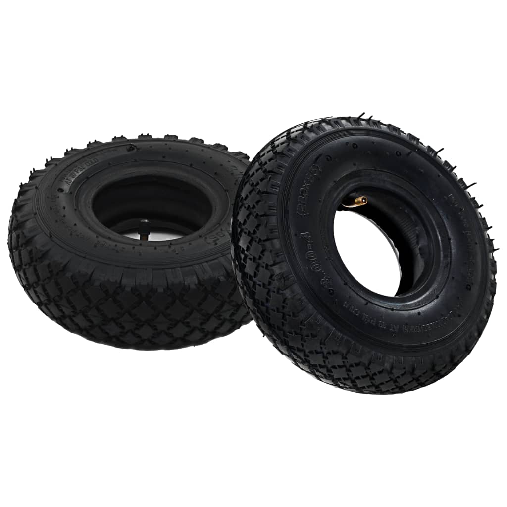 2 Pneus 2 Chambres À Air 3.00-4 260X85 Pour Roue De Diable