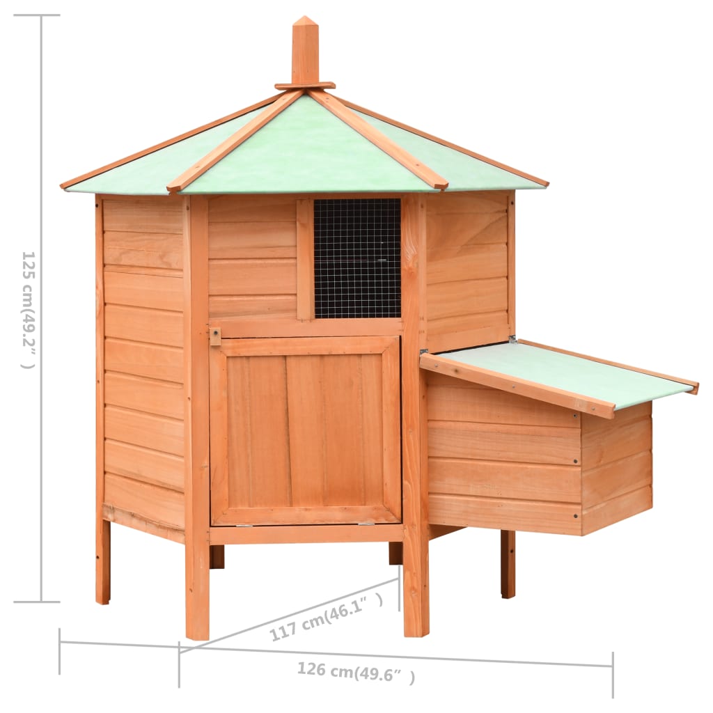 Poulailler Bois De Pin Massif Et Sapin 126X117X125 Cm