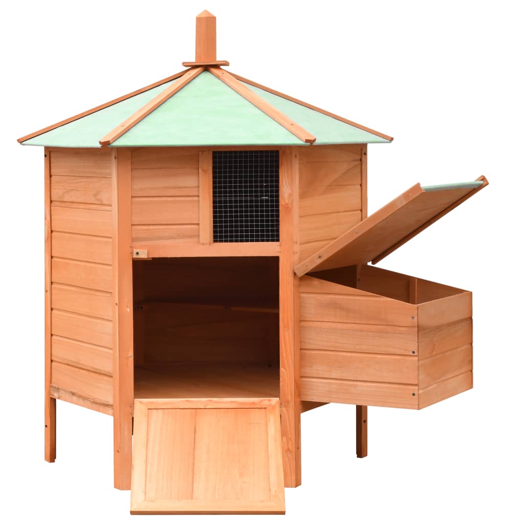 Poulailler Bois De Pin Massif Et Sapin 126X117X125 Cm