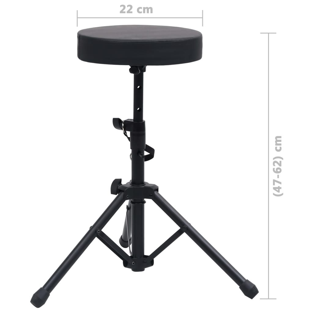 Ensemble De Support De Clavier Et De Tabouret Noir