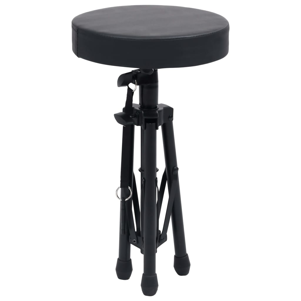 Kit De Support De Clavier À Empattement Double Et Tabouret Noir