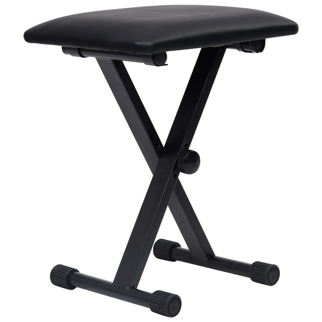 Kit De Support De Clavier À Empattement Double Et Tabouret Noir