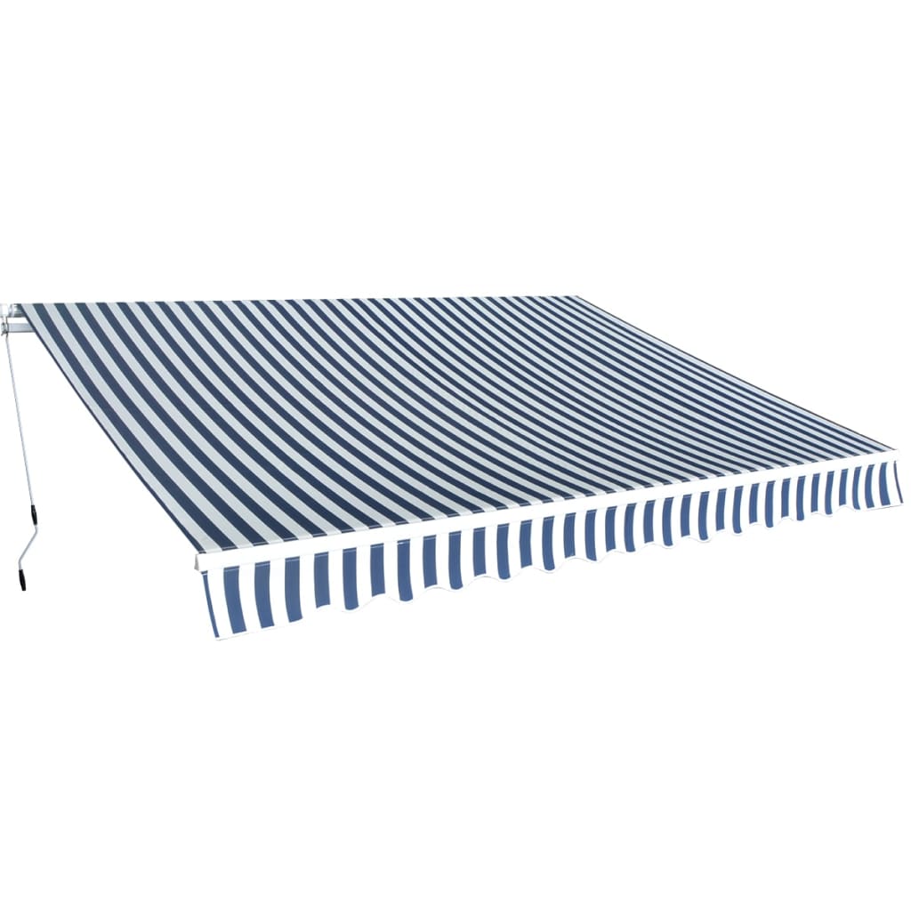 Auvent Pliable Manuel Bleu/Blanc Bleu Et Blanc