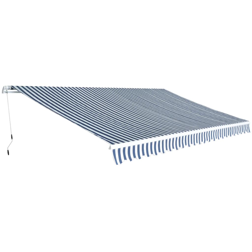 Auvent Pliable Manuel Bleu/Blanc Bleu Et Blanc