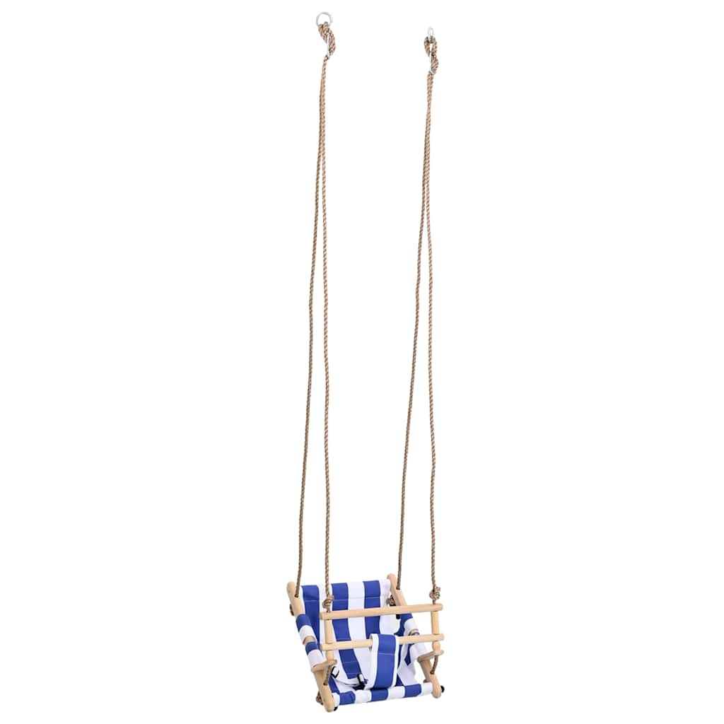 Balançoire Pour Bébé Avec Ceinture De Sécurité Coton Bois Bleu