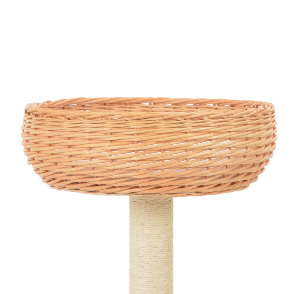 Arbre À Chat Avec Griffoir En Sisal Naturel Bois De Saule