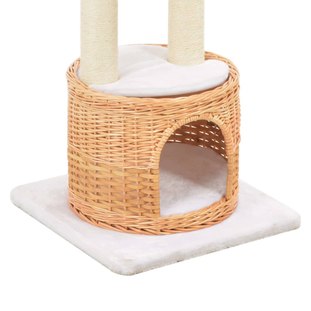 Arbre À Chat Avec Griffoir En Sisal Naturel Bois De Saule