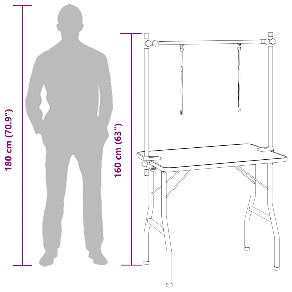 Table De Toilettage Ajustable Pour Chiens Chats 2 Potences