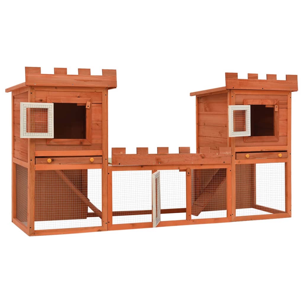 Clapier Large D'extérieur Avec Maison Double