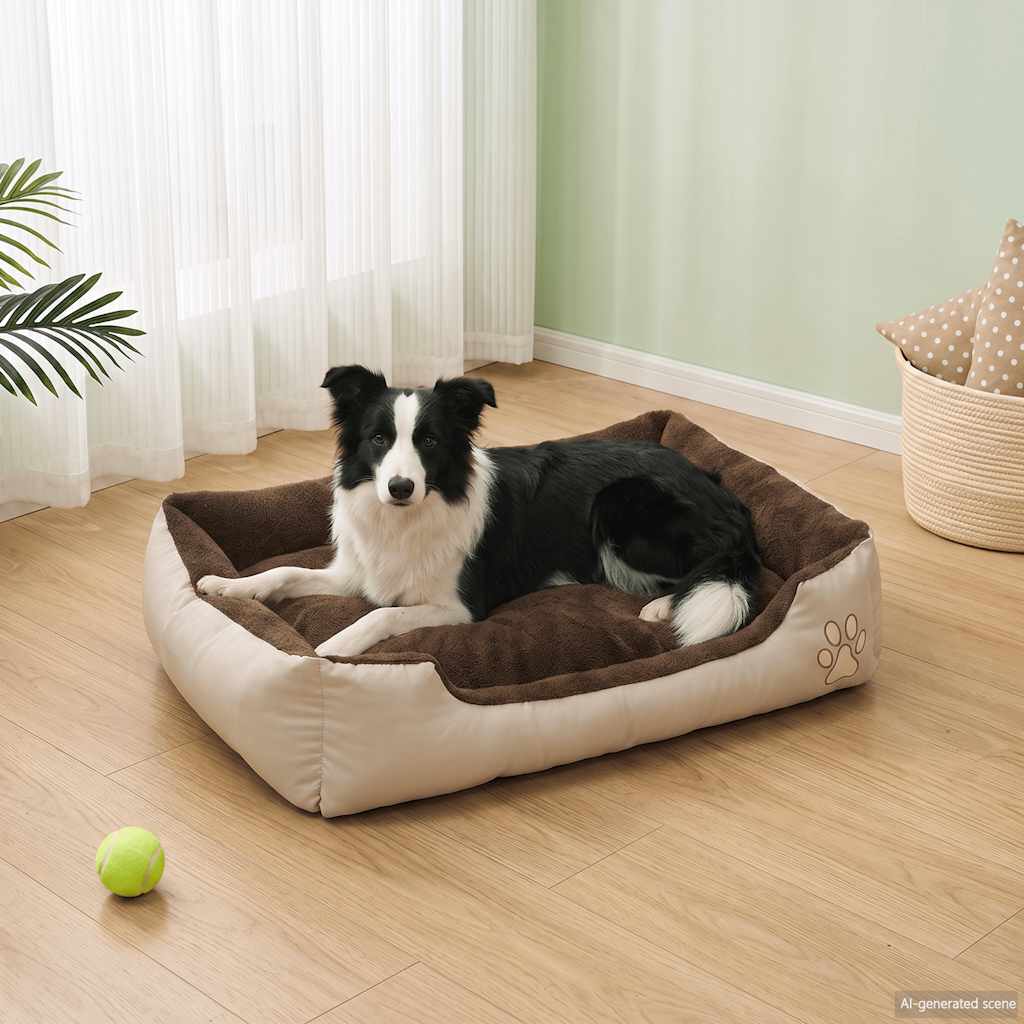 Lit Pour Chiens Beige Et