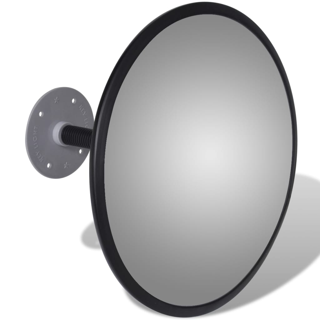 Miroir De Trafic Convexe Acrylique Noir 30 Cm Intérieur