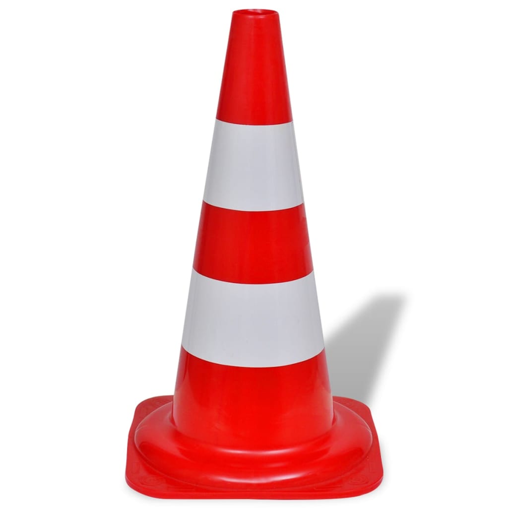 Cône De Signalisation Réfléchissant 10 Pcs 50 Cm Rouge Et Blanc