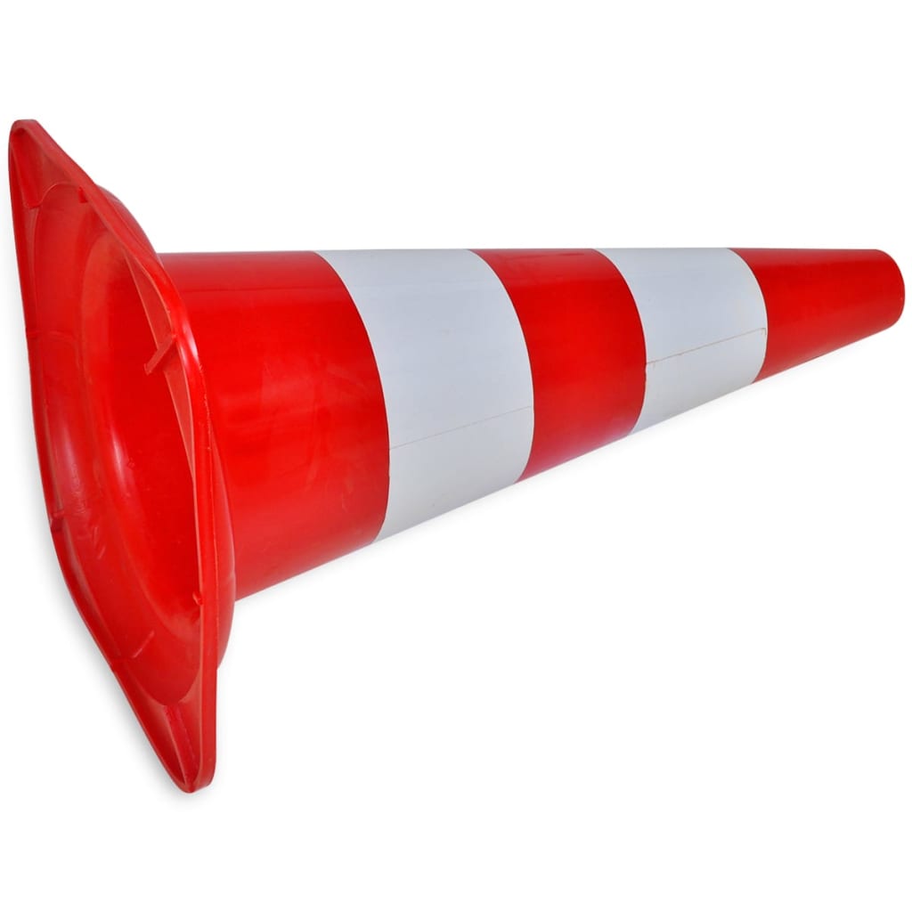 Cône De Signalisation Réfléchissant 10 Pcs 50 Cm Rouge Et Blanc