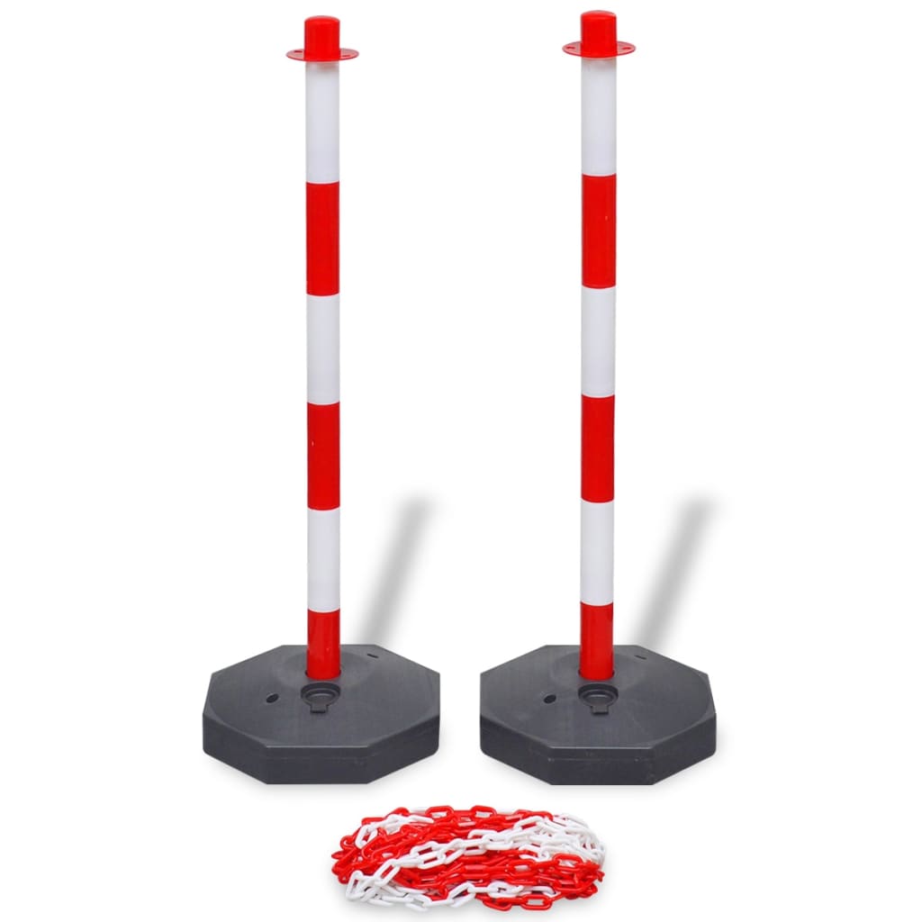 Ensemble De Poteaux De Balisage À Chaîne 10 M Plastique