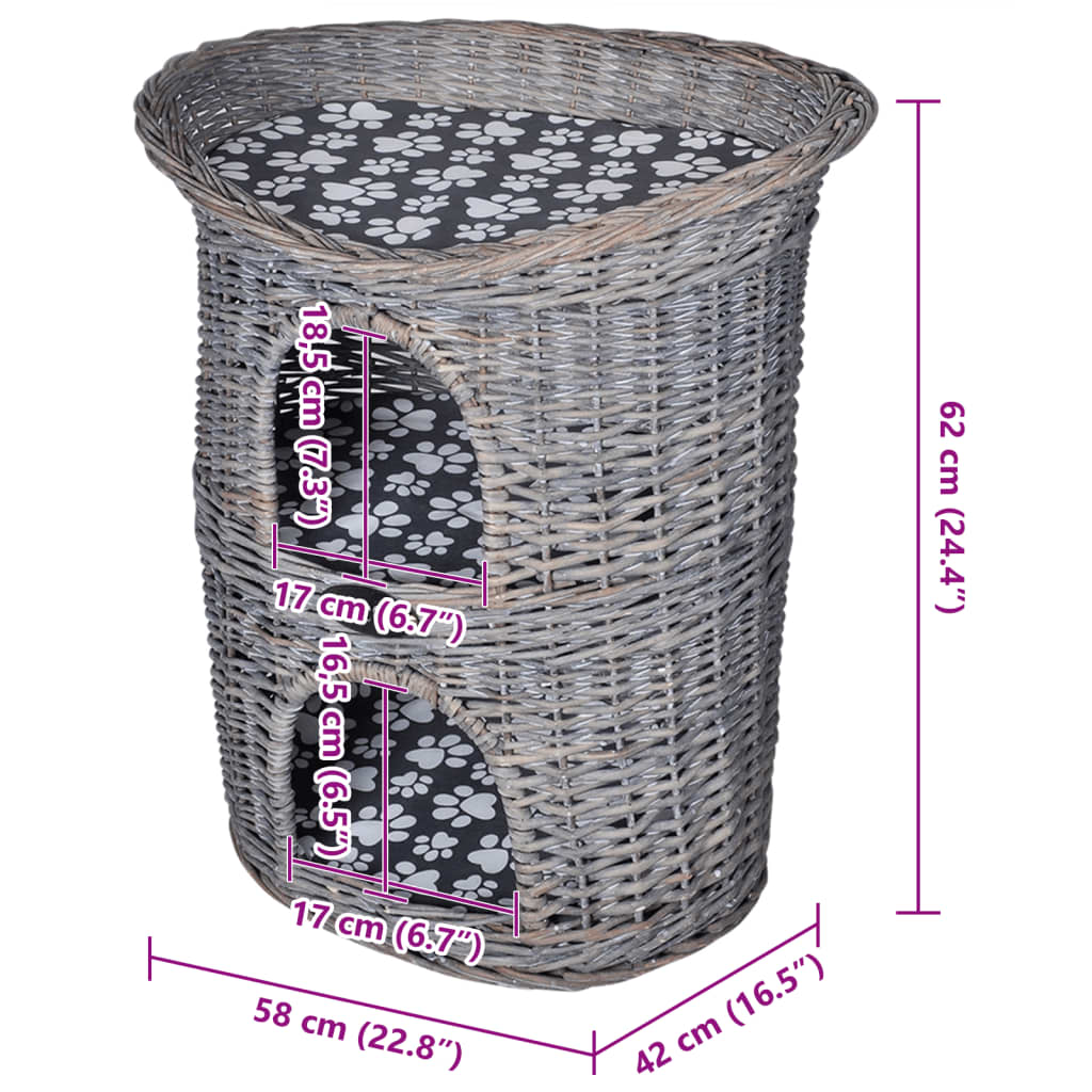 Arbre/Maison 2 Niveaux À Chat Avec Coussin Saule