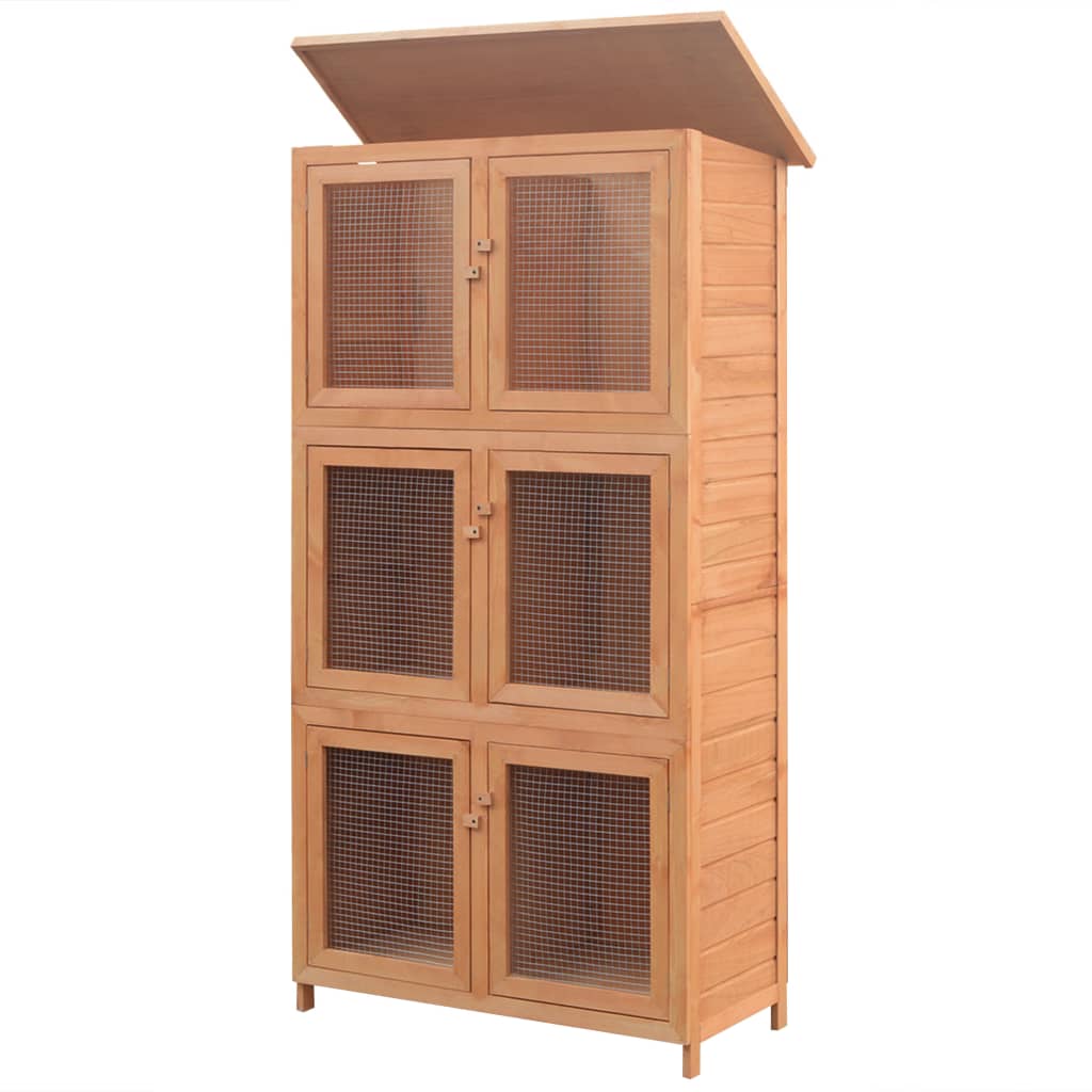 Cage Pour Animaux 6 Compartiments Bois