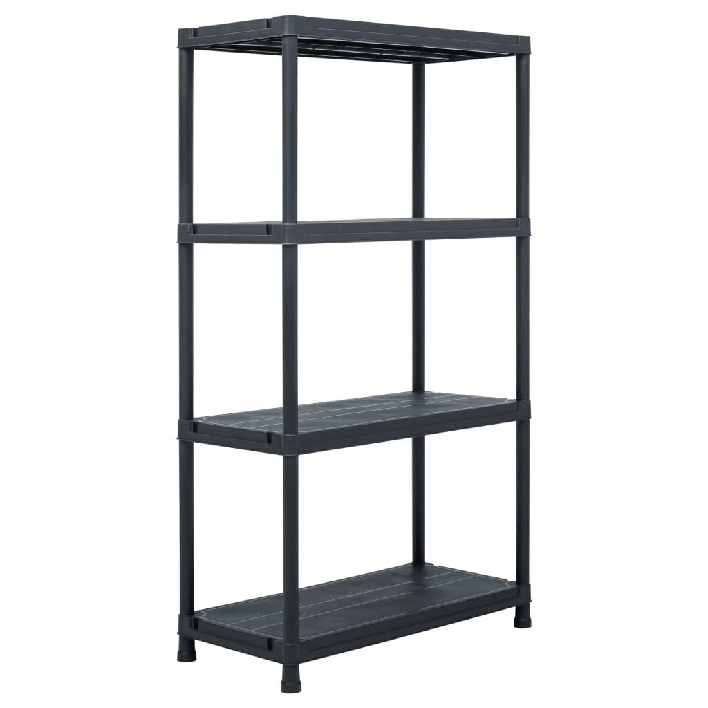 Étagères De Rangement 2 Pcs Noir Plastique