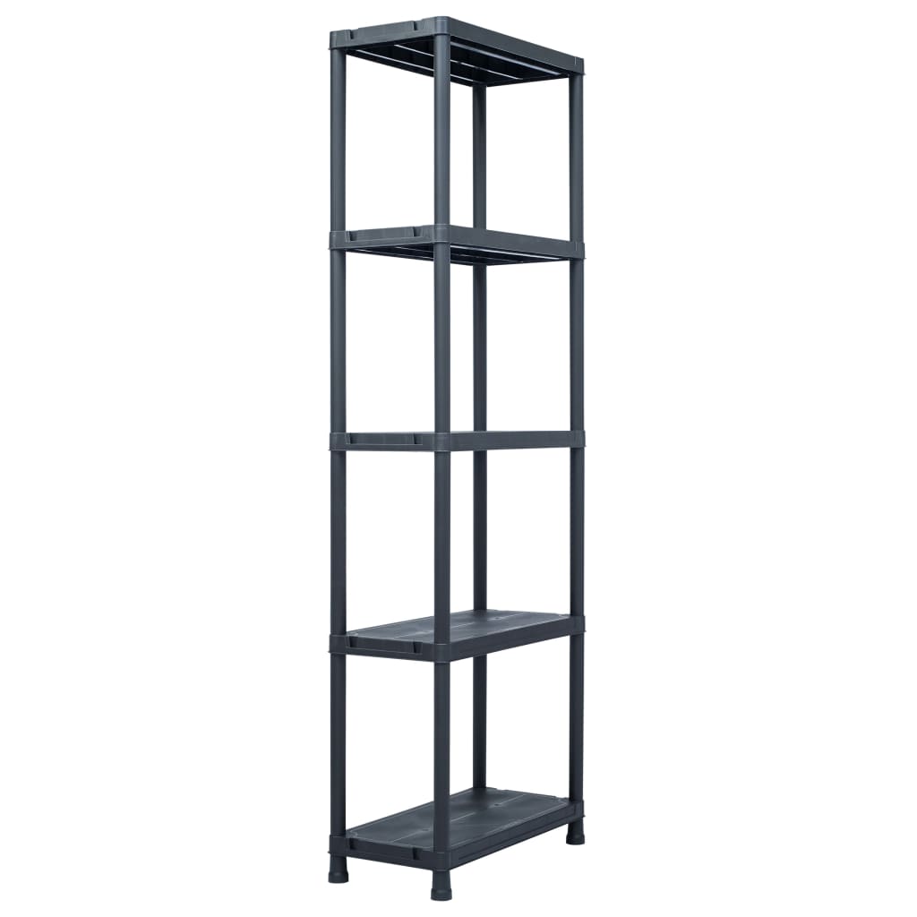 Étagères De Rangement 2 Pcs Noir Plastique