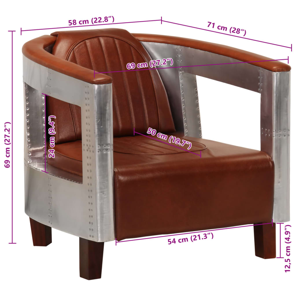 Fauteuil En Style D'aviation Cuir Véritable
