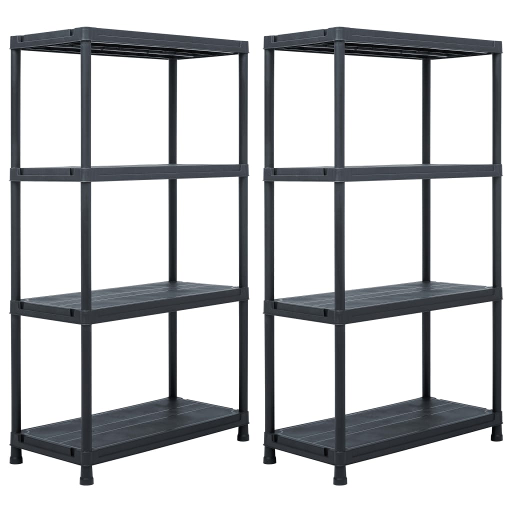 Étagères De Rangement 2 Pcs Noir Plastique