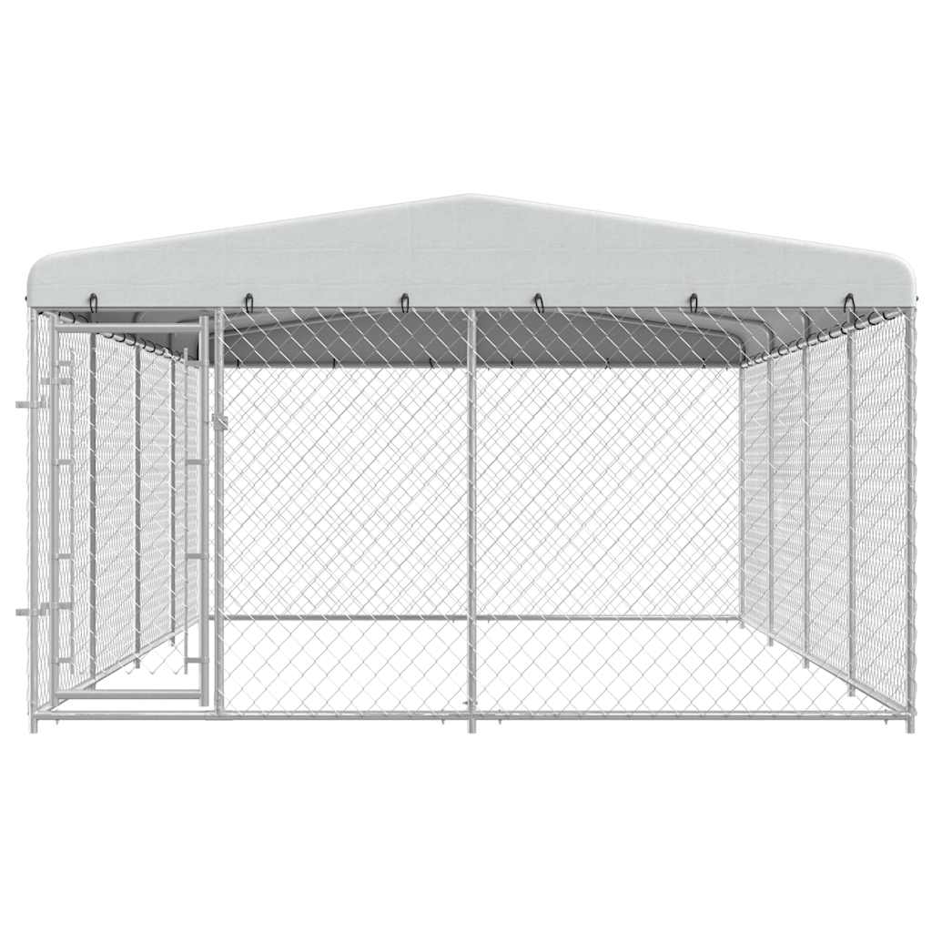Chenil Extérieur Avec Toit Pour Chiens 7,6X3,8X2,3 M