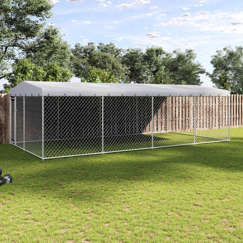 Chenil Extérieur Avec Toit Pour Chiens 7,6X3,8X2,3 M