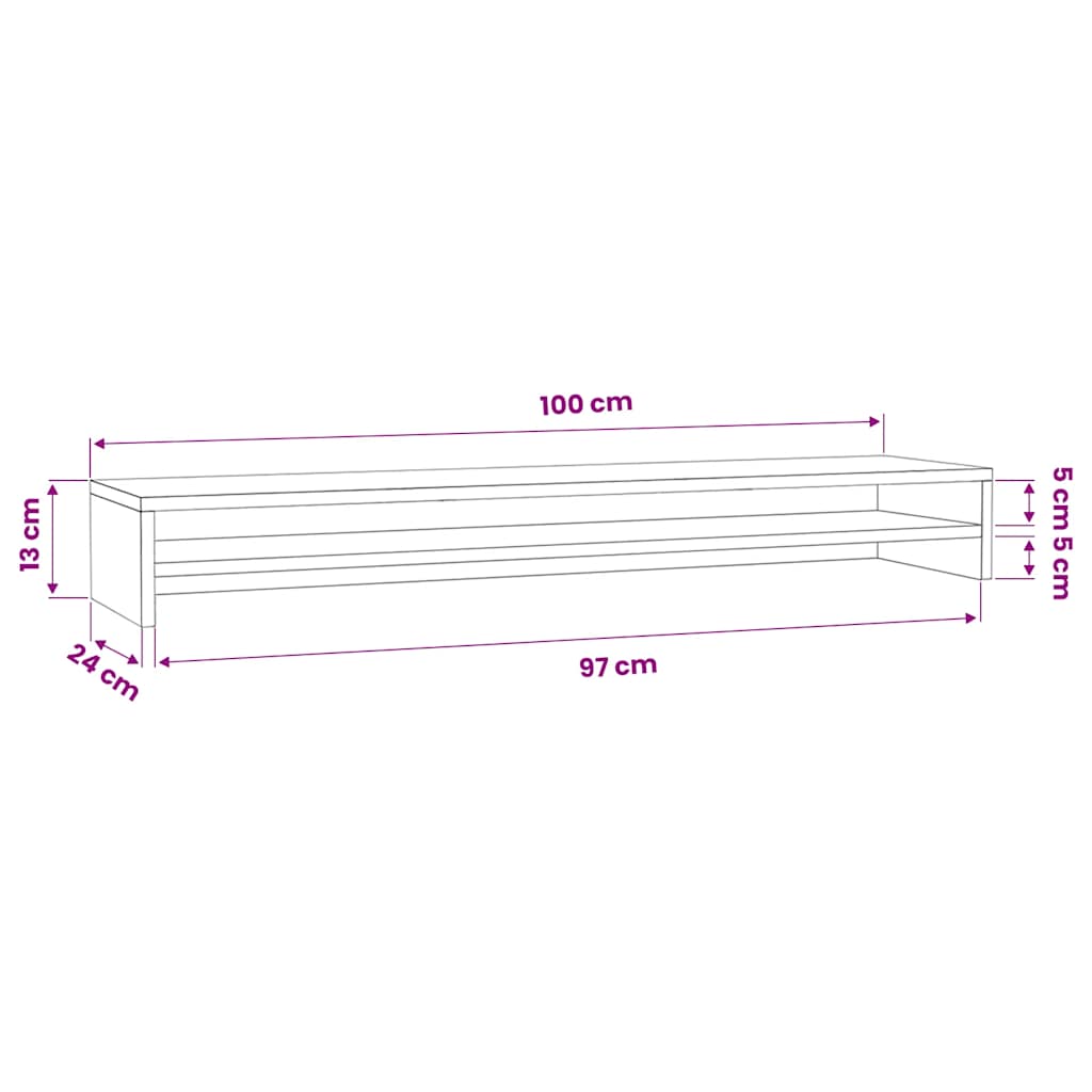 Support De Moniteur 100 X 24 X 13 Cm Bois D'ingénierie