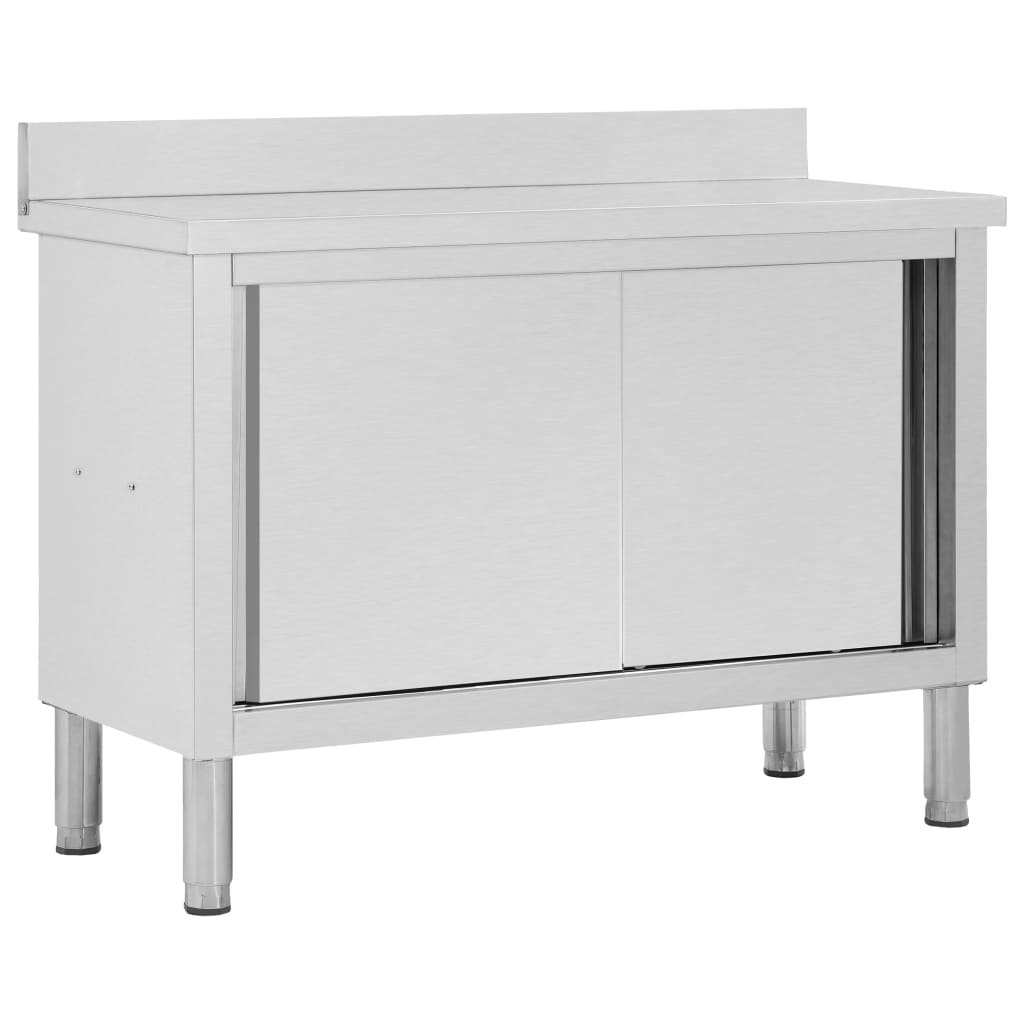 Tables Avec Portes Coulissantes 2 Pcs Inox