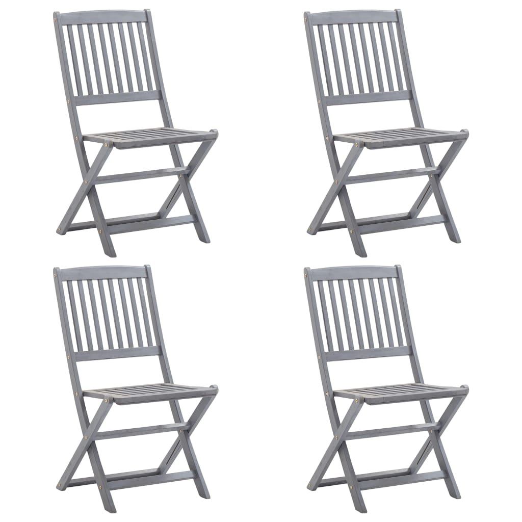 Chaises Pliantes, Lot De 2, 57 X 48,5 X 90 Cm, En Bois D'acacia Massif