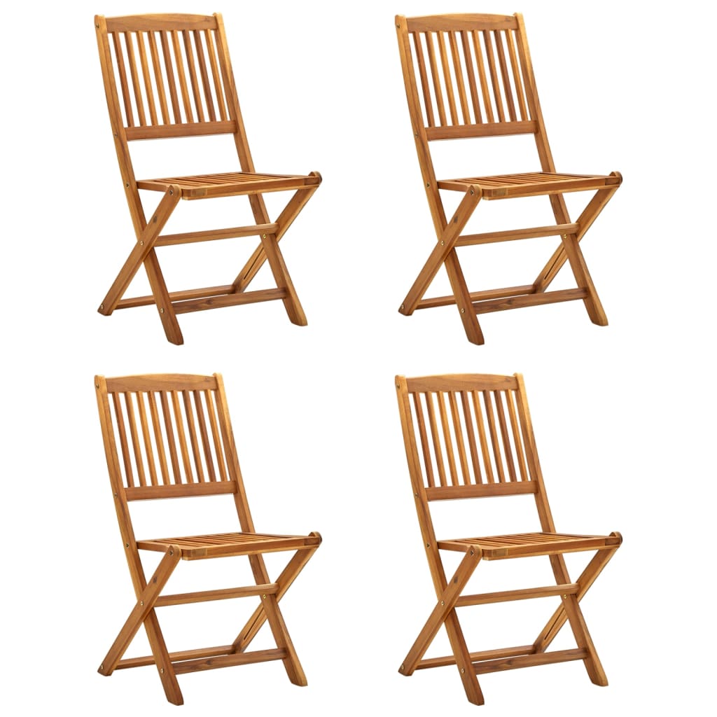 Chaises Pliantes, Lot De 2, 57 X 48,5 X 90 Cm, En Bois D'acacia Massif