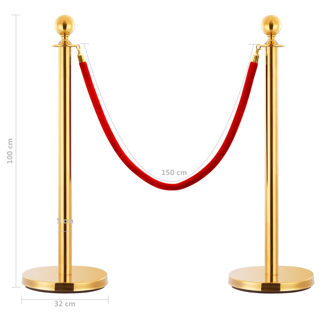 Jeu De Barrières De File D'attente Vip 3 Pcs Inox