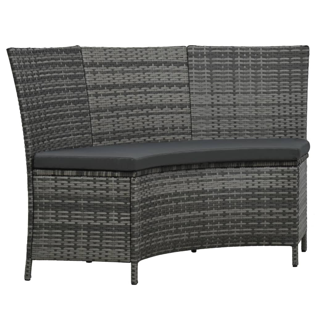 Ensemble À Manger D'extérieur 7 Pcs Avec Coussins Rotin Gris