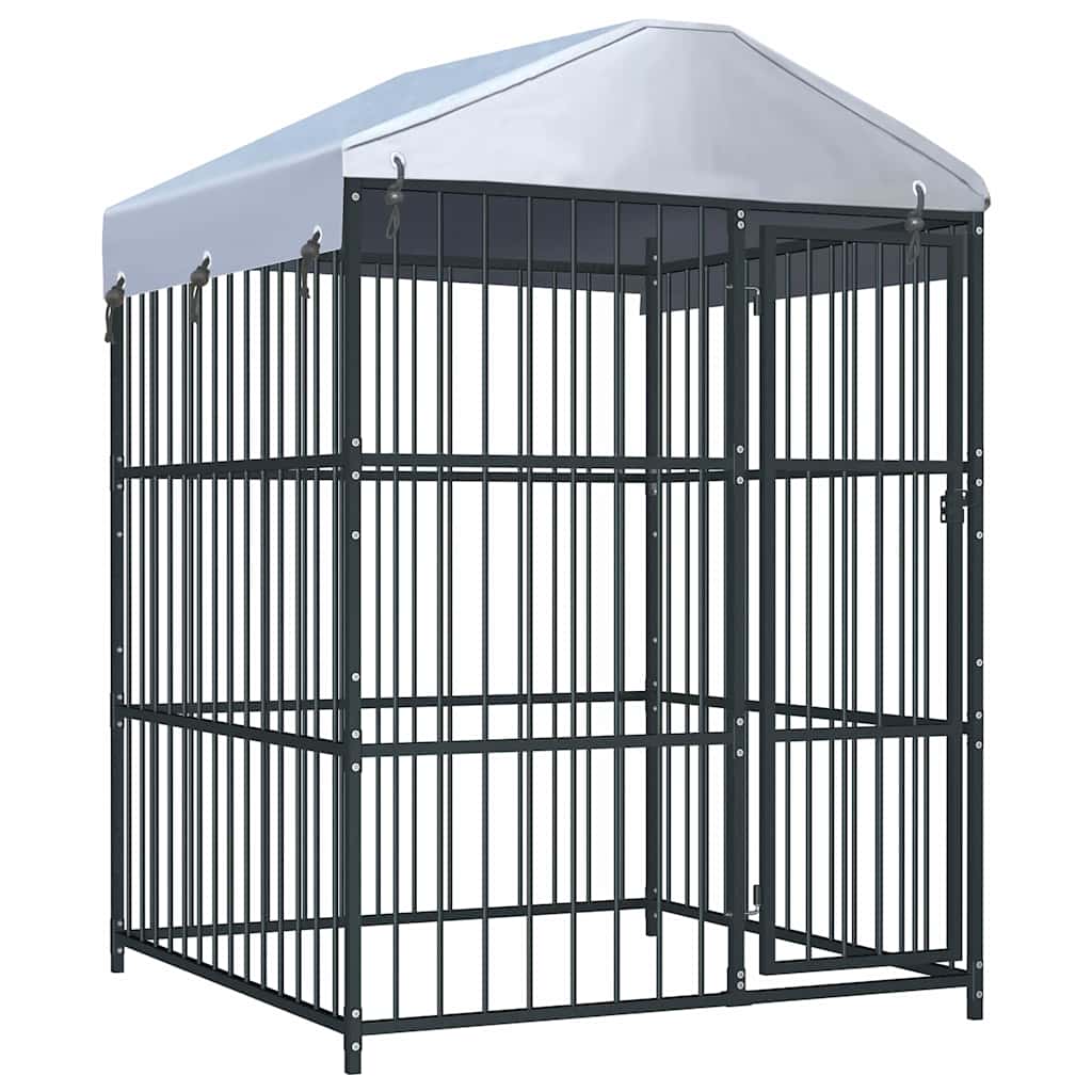 Chenil D'extérieur Avec Toit Pour Chiens 150X150X210 Cm
