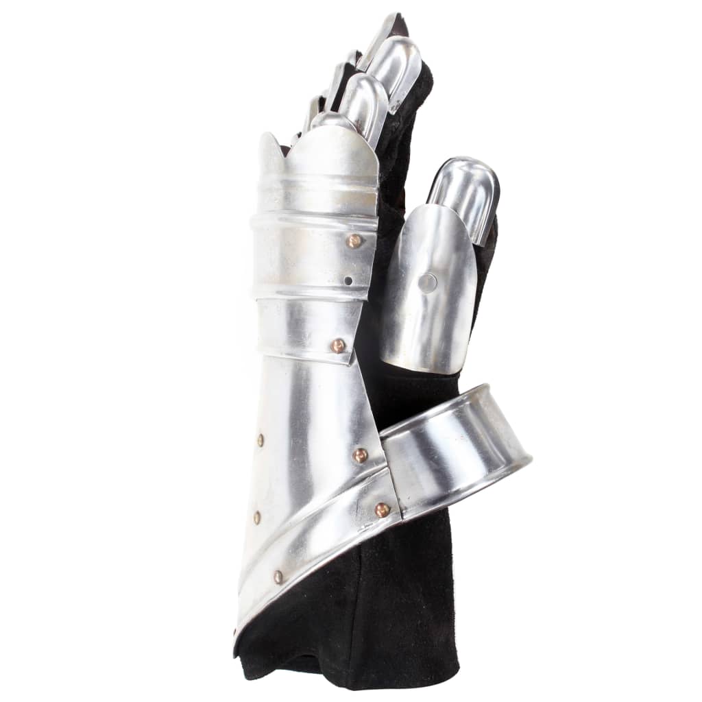 Gantelets De Chevalier Médiéval Gn Argenté Acier