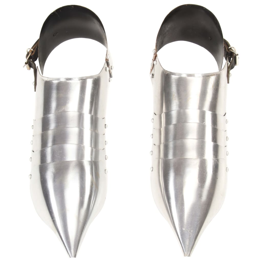 Solerets D'armure De Chevalier Médiéval Gn Argenté Acier