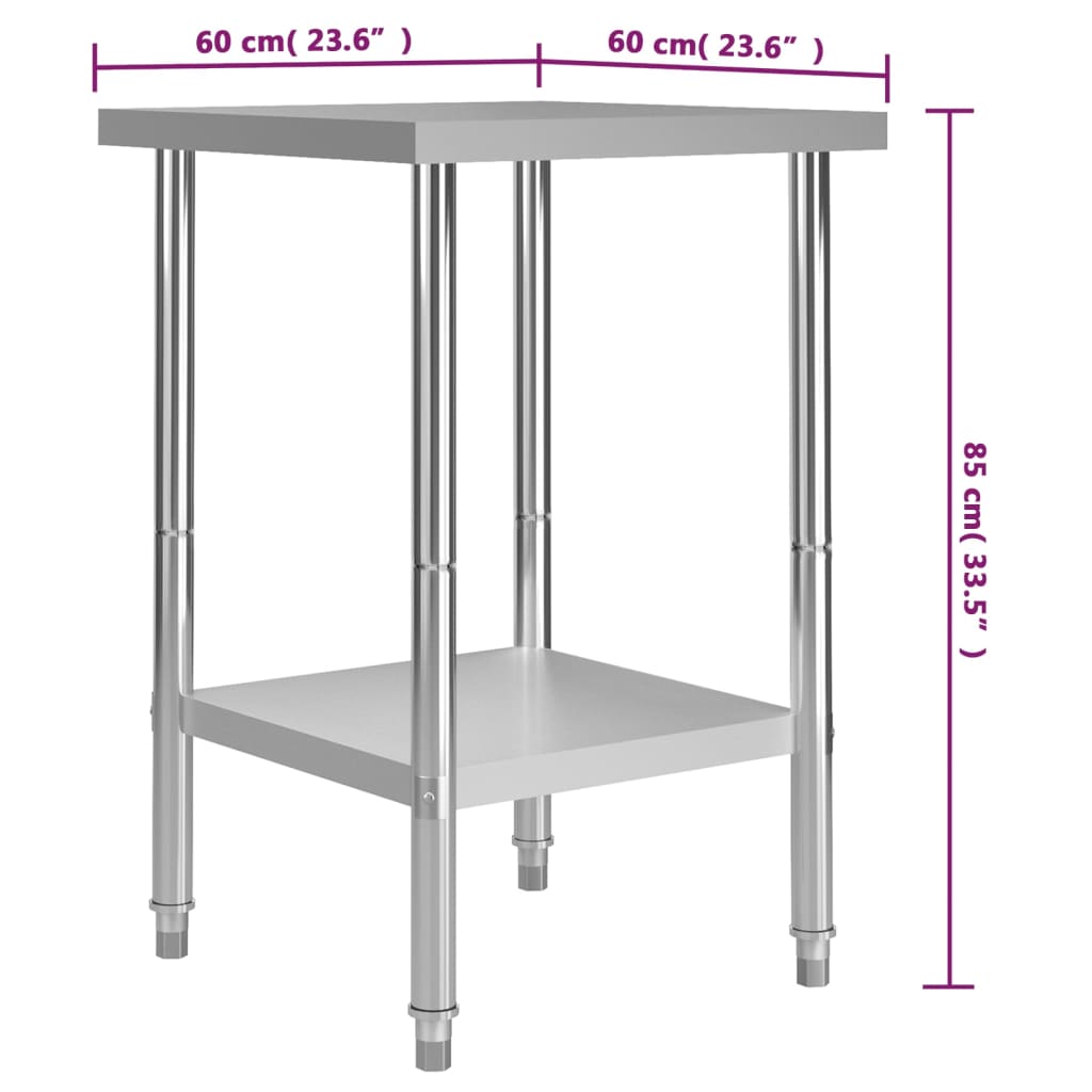 Table De Travail De Cuisine Acier Inoxydable