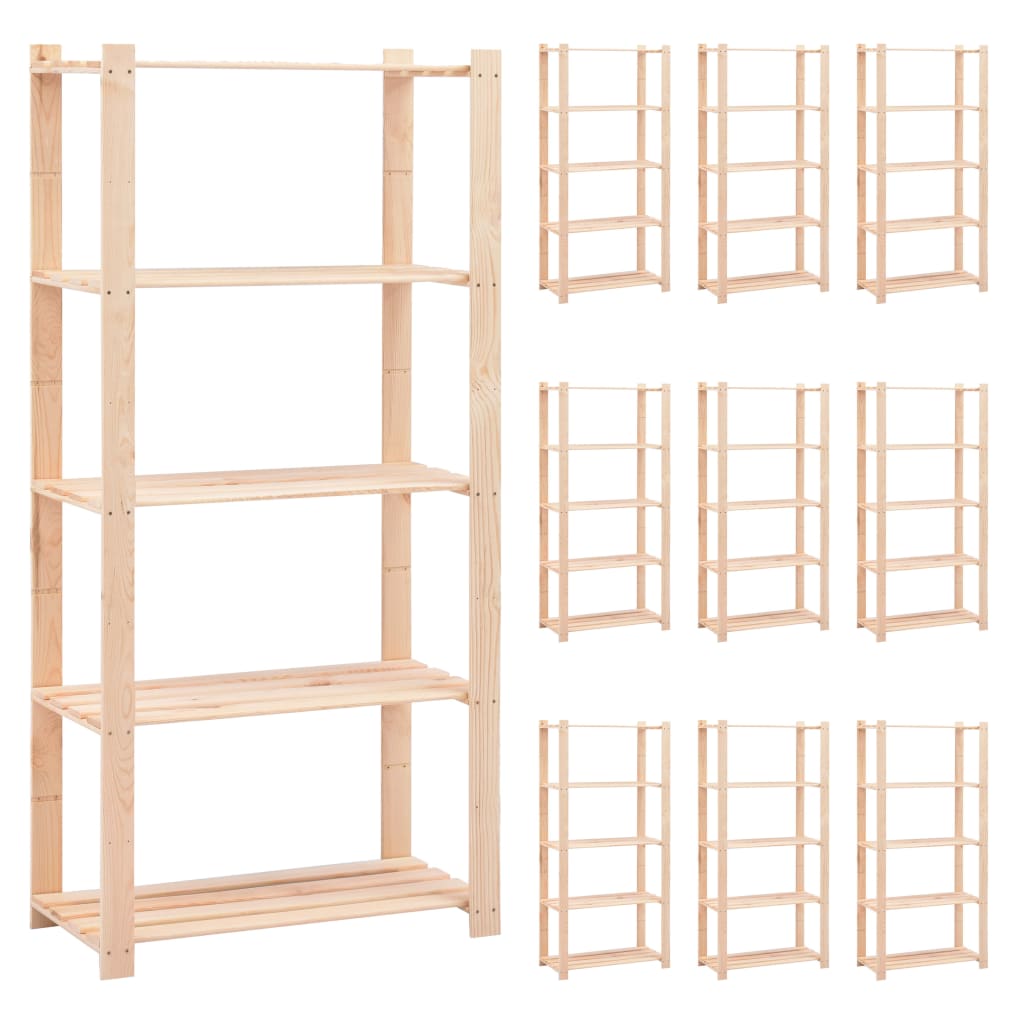Étagère De Stockage 5 Niveaux 80X38X170 Cm Pin Solide 250 Kg