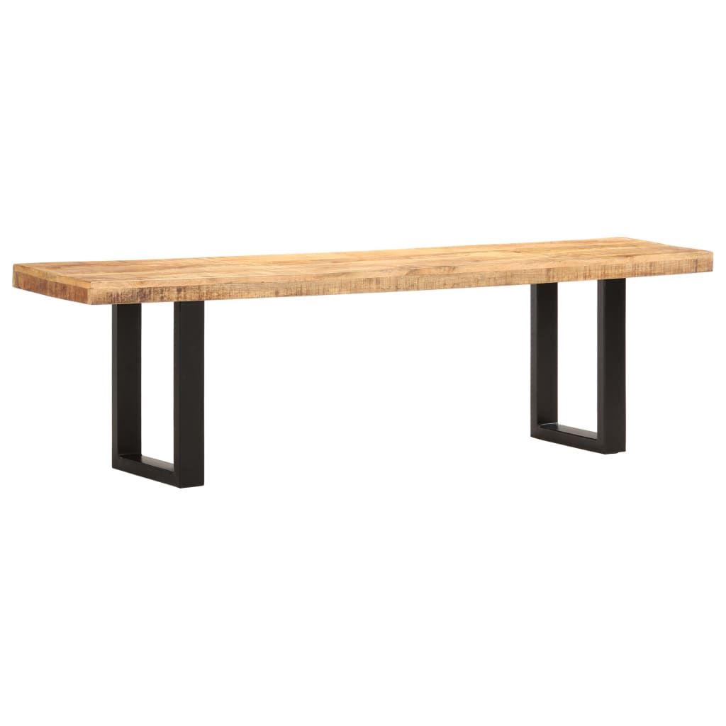 Banc 160 Cm Bois De Manguier Brut Massif Et Acier