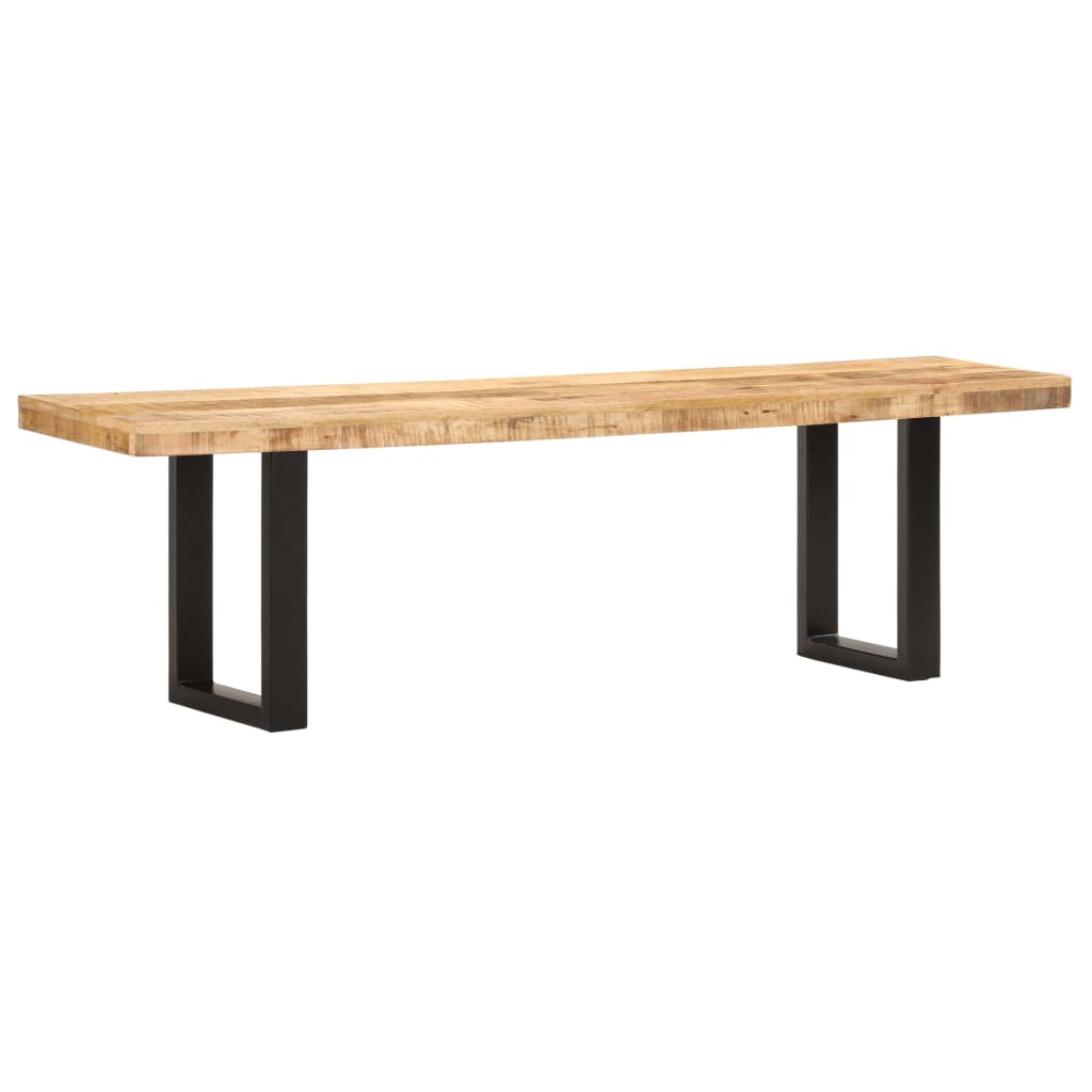 Banc 160 Cm Bois De Manguier Brut Massif Et Acier