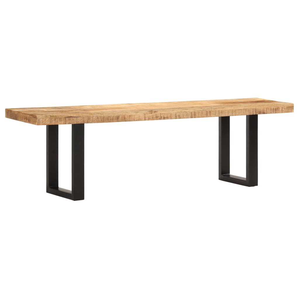 Banc 160 Cm Bois De Manguier Brut Massif Et Acier