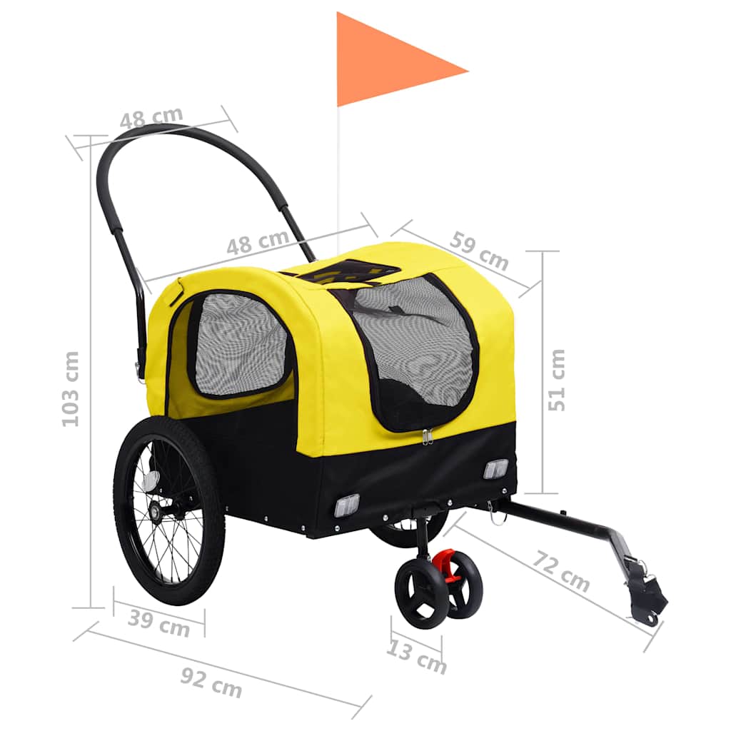 Remorque De Vélo Pour Chiens Et Poussette 2-En-1