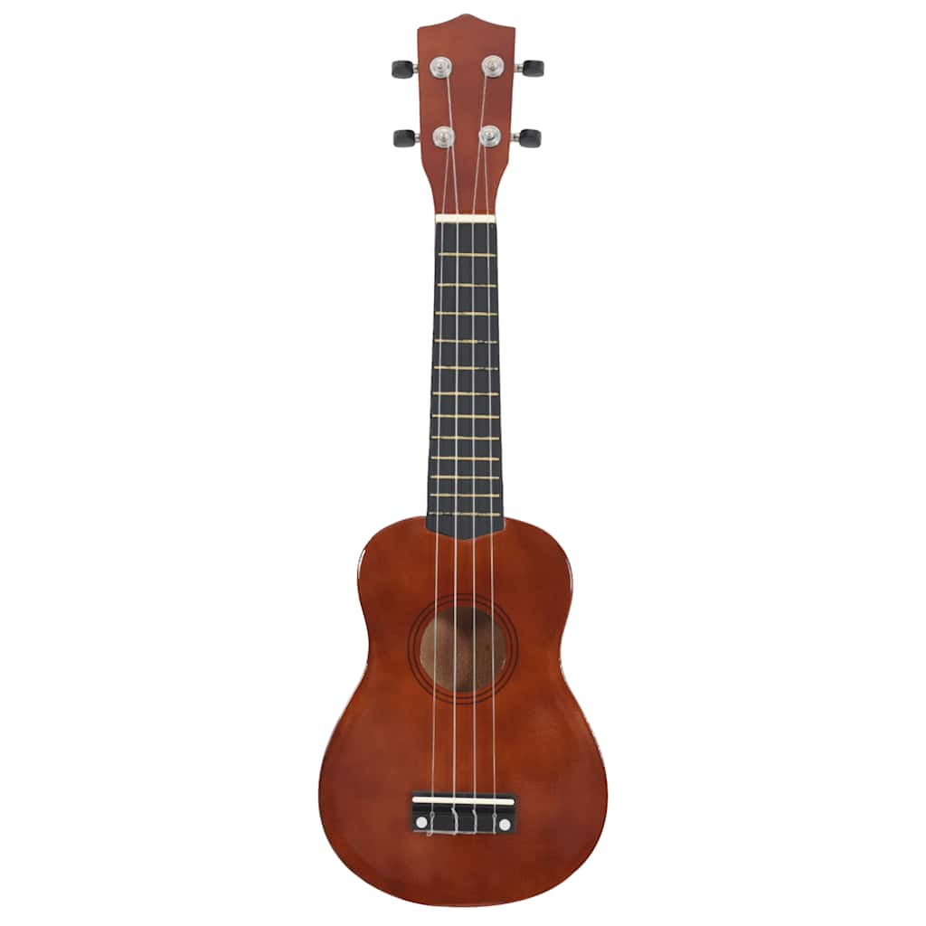 Jeu De Ukulélé Soprano Avec Sac Pour Enfants Bois Foncé