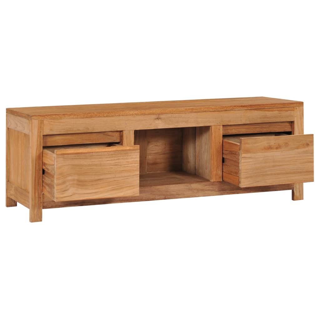 Meuble Tv 100X30X35 Cm Bois De Teck Massif