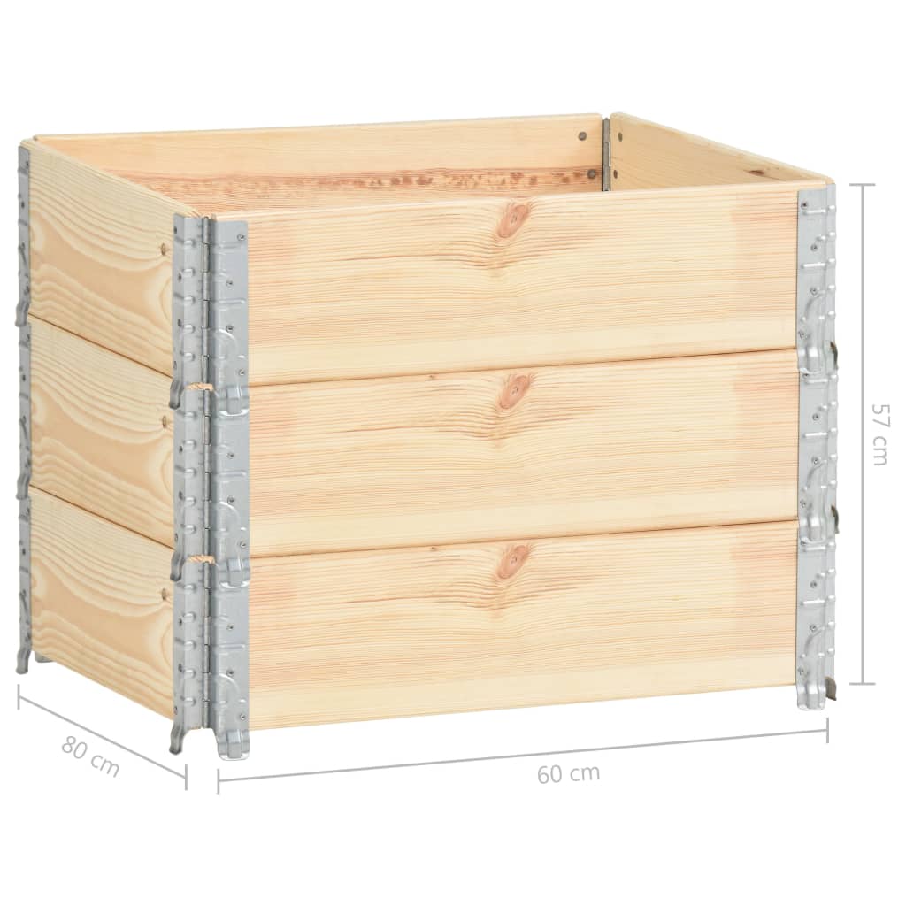 Colliers De Palette 3 Pcs Bois De Pin Solide