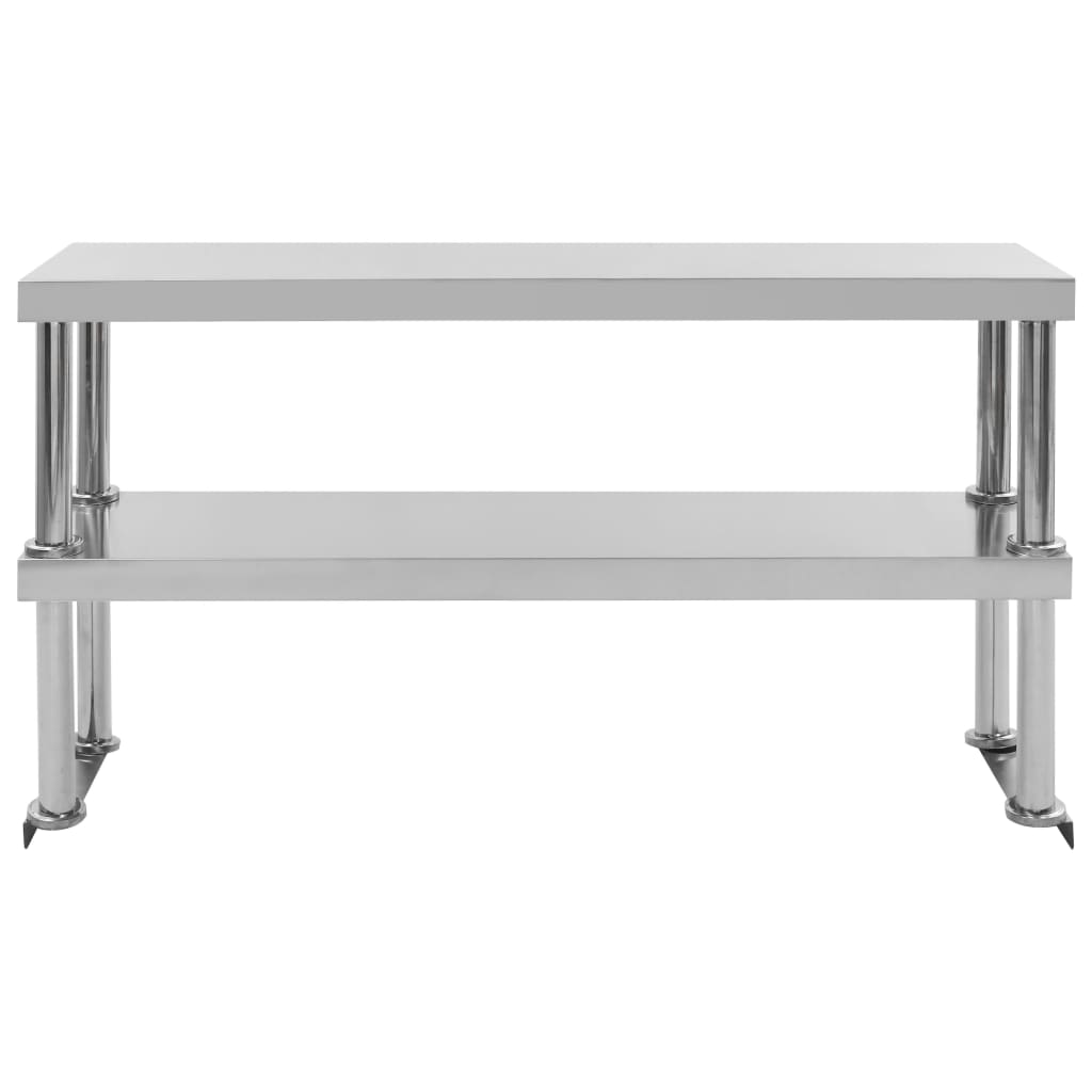 Table De Travail De Cuisine Avec Étagère 120X60X150 Cm Inox