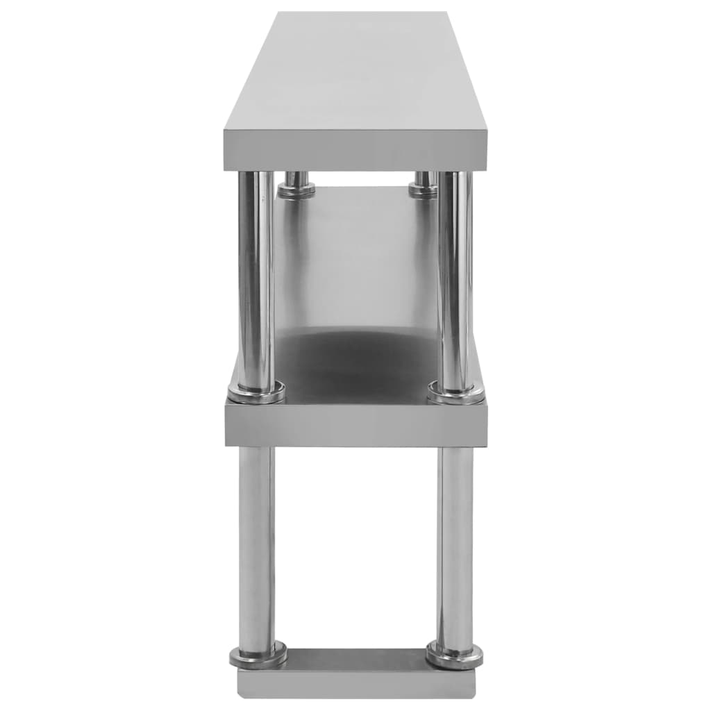Table De Travail De Cuisine Avec Étagère 120X60X150 Cm Inox
