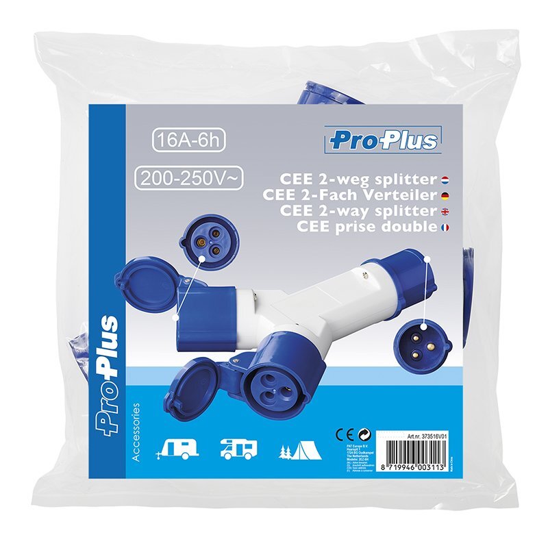 Proplus Cee 2-Weg Splitter 16 AmpÈRe Ip44 230 Volt 3-Polig